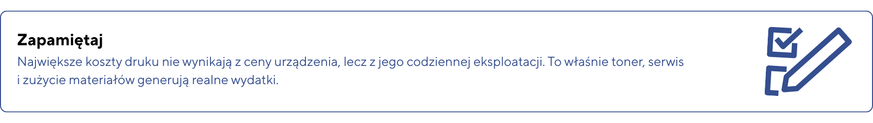 Ważne – Wybór drukarki powinien być dopasowany do realnego obciążenia miesięcznego a nie tylko ceny urządzenia. Zbyt słaby sprzęt szybko zacznie się psuć a zbyt mocny wygeneruje niepotrzebne kos 