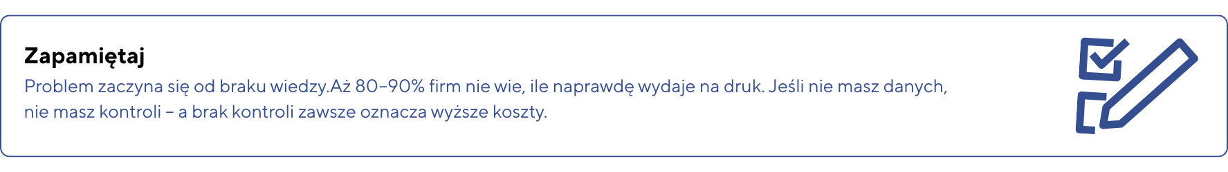 Wazne – Wybor drukarki powinien byc dopasowany do realnego obciazenia miesiecznego a nie tylko ceny urzadzenia. Zbyt slaby sprzet szybko zacznie sie psuc a zbyt mocny wygeneruje niepotrzebne kos 